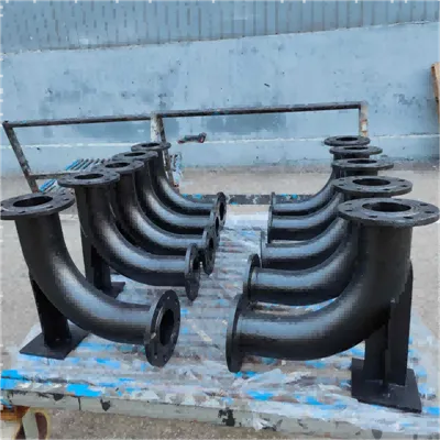 دو-اردک شعاع بزرگ فلنجدار-لوله خم پا DN100